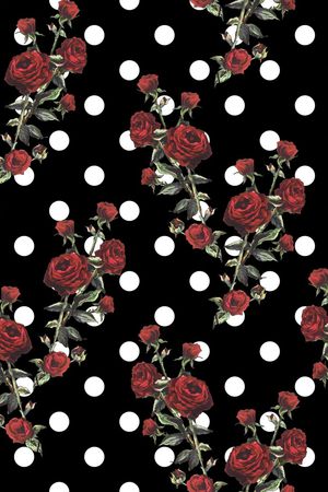 波点大牌玫瑰花 女装 衬衣 连衣裙 雪纺 印花 几何 碎花 小碎花 大花 方块 衬衫印花 简单 时尚 大牌 潮流印花 女装印花 传统印花 T恤印花 波点 圆点印花华亿平台图片