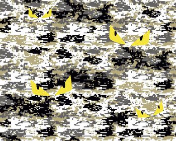 476481-男装秋冬细密芬迪小怪兽马赛克迷彩花