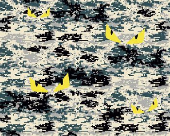 476482-男装秋冬细密芬迪小怪兽马赛克迷彩花