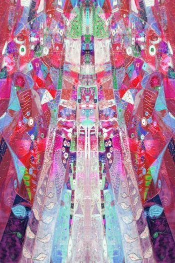 476525-WT504定位对称几何油画色彩斑斓