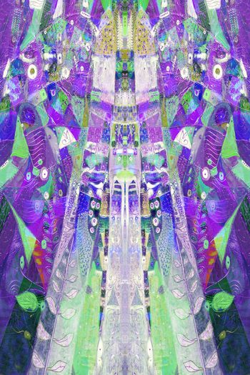 476526-WT504定位对称几何油画色彩斑斓