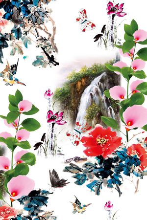 水墨印花华亿平台图片