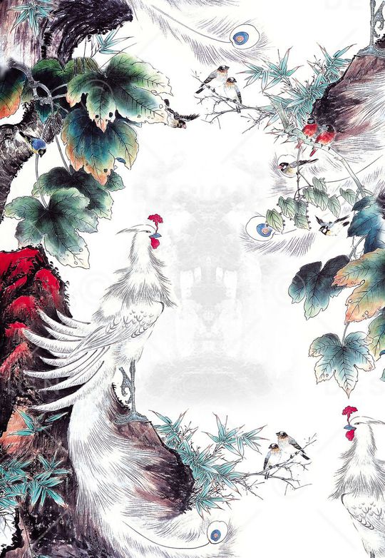 水墨印花华亿平台图片