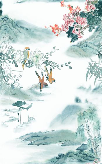 476767-中国风国画山水花鸟图