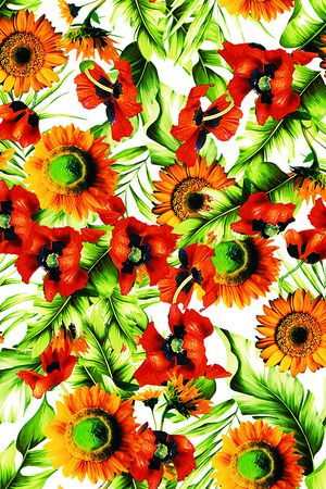 花叶坯布印花华亿平台图片