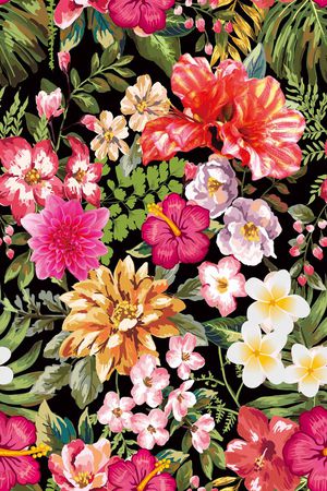 电脑手绘花卉印花华亿平台图片