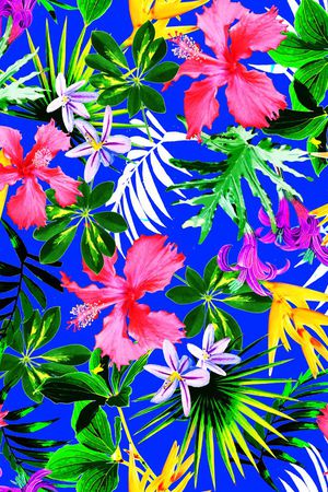 夏威夷热带叶子印花华亿平台图片