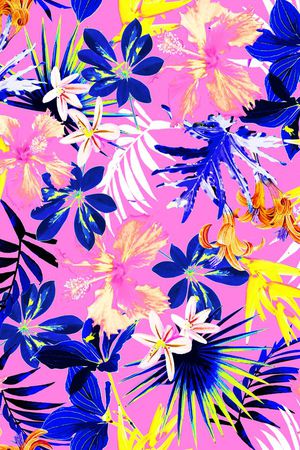 夏威夷热带叶子印花华亿平台图片