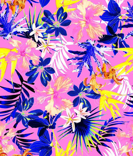 夏威夷热带叶子印花华亿平台图片