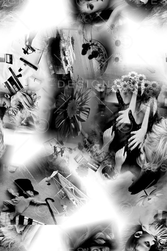 黑白灰印花华亿平台图片