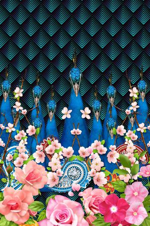 潮流时尚印花华亿平台图片