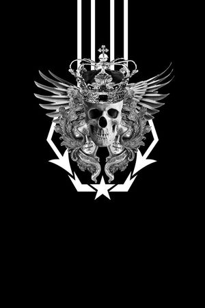 头骨 翅膀印花华亿平台图片