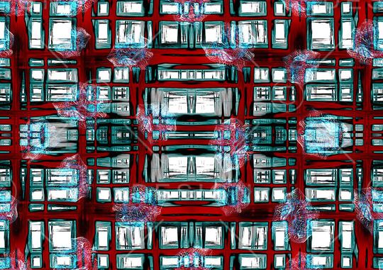 不规则格子印花华亿平台图片