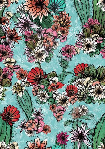 仙人掌印花华亿平台图片