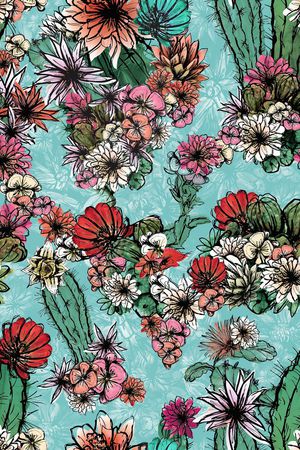 仙人掌印花华亿平台图片