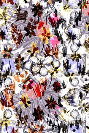 时尚手绘印花华亿平台图片