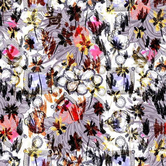 时尚手绘印花华亿平台图片