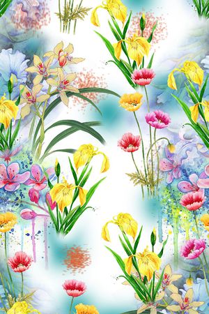 花卉印花华亿平台图片