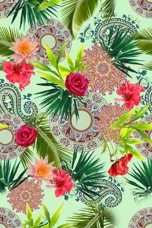 民族花纹印花华亿平台图片