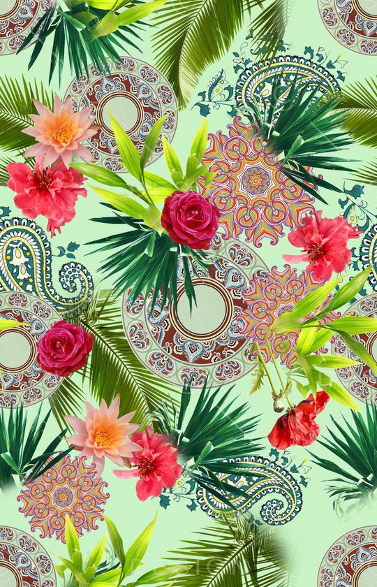 民族花纹印花华亿平台图片