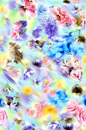 幻彩霓虹玫瑰印花华亿平台图片