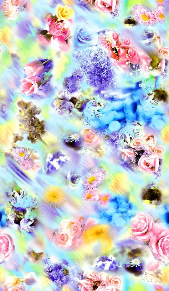 幻彩霓虹玫瑰印花华亿平台图片