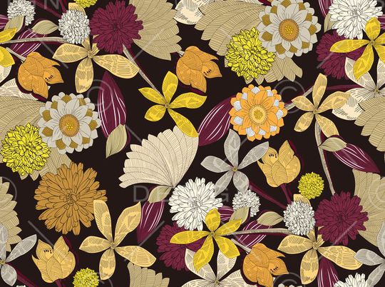 大花朵印花华亿平台图片