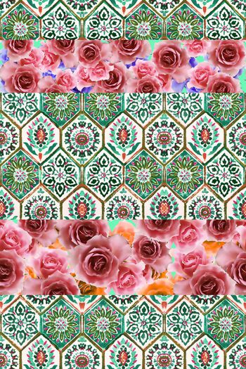 477807-欧式宫廷条纹玫瑰花