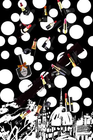 几何圆点印花华亿平台图片