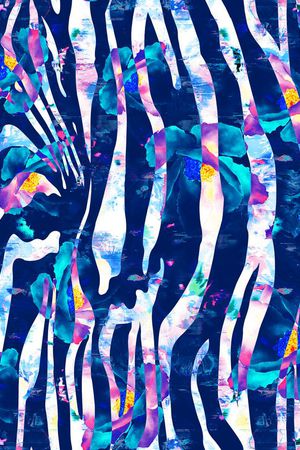 斑马纹花卉印花华亿平台图片