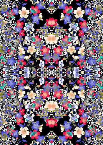 477918-暗地浪漫樱花一花两色女装衬衣连衣裙