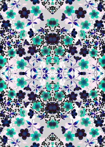 477919-暗地浪漫樱花一花两色女装衬衣连衣裙