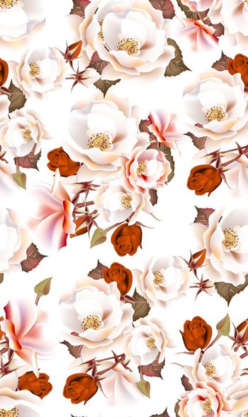 白色花印花华亿平台图片