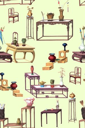 中国风印花华亿平台图片