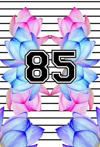 478263-欧美流行时尚手绘荷花数字运动风格 