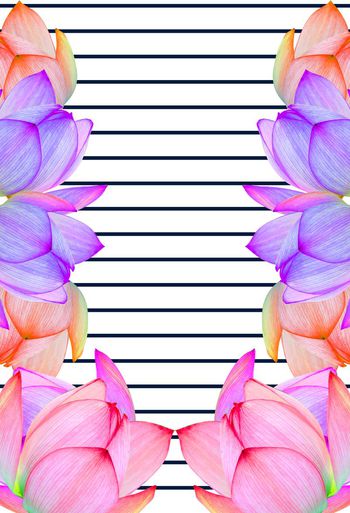 478266-欧美流行时尚手绘荷花数字运动风格 