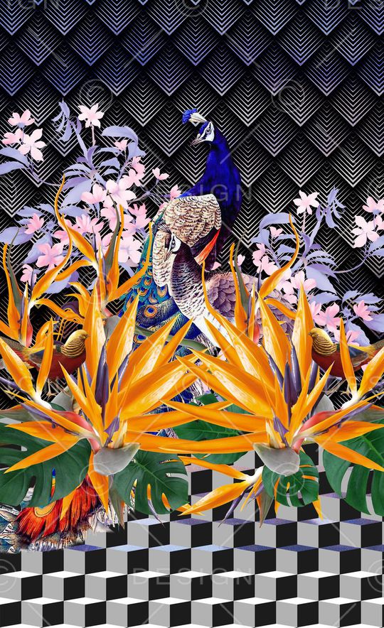 潮流时尚印花华亿平台图片