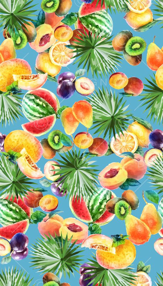 各种水果印花华亿平台图片