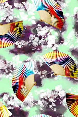 扇子印花华亿平台图片