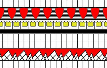 几何  红 黄 黑印花华亿平台图片