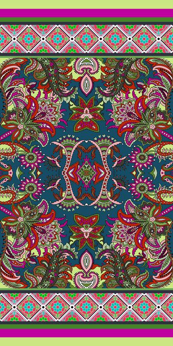 478588-民族风奢华手绘复古佩斯利花纹双边定