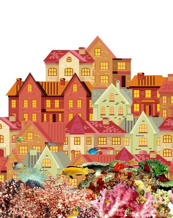 478620-珊瑚上的房屋