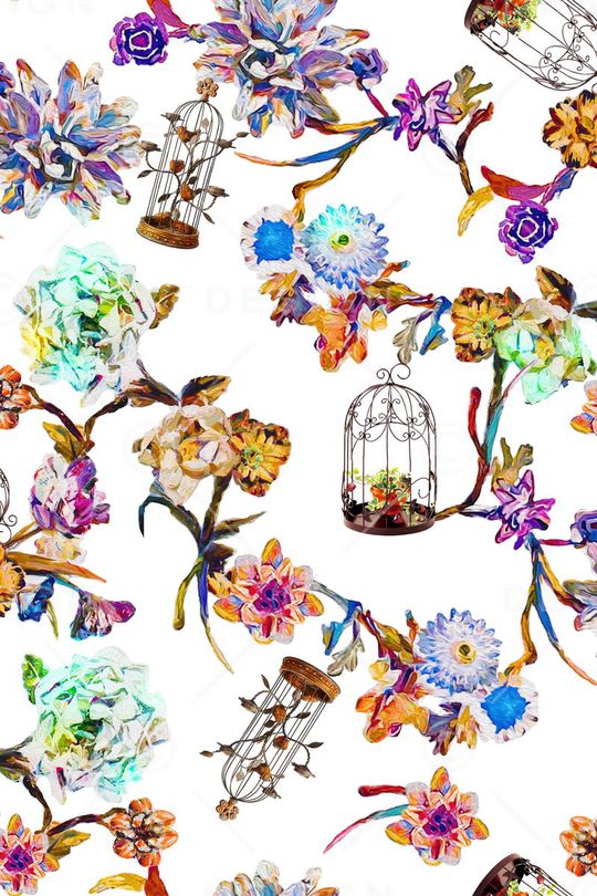 花卉印花华亿平台图片