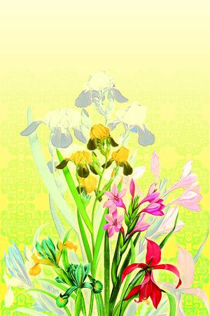 手绘花卉印花华亿平台图片