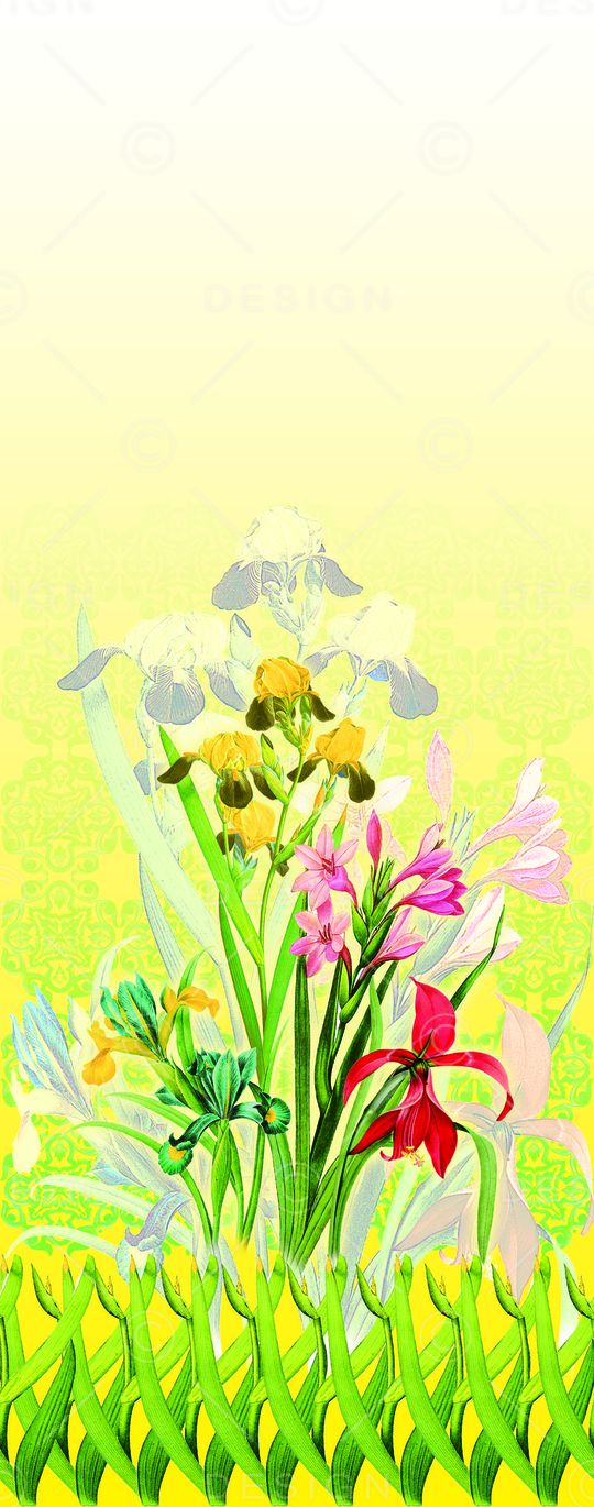 手绘花卉印花华亿平台图片