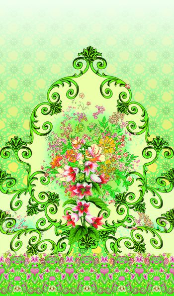 手绘花卉印花华亿平台图片