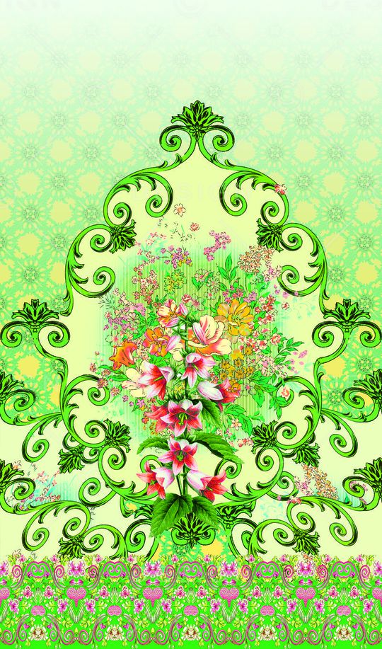 手绘花卉印花华亿平台图片