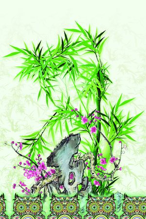 竹叶印花华亿平台图片