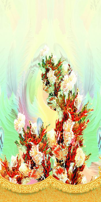 海藻印花华亿平台图片