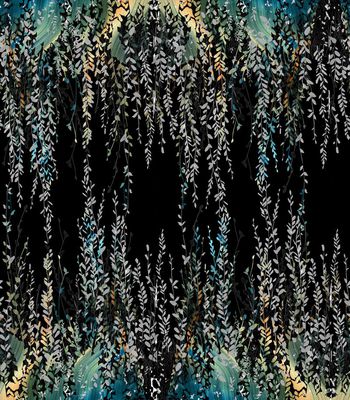 478785-时尚定位手绘小草渐变二连续定位印花